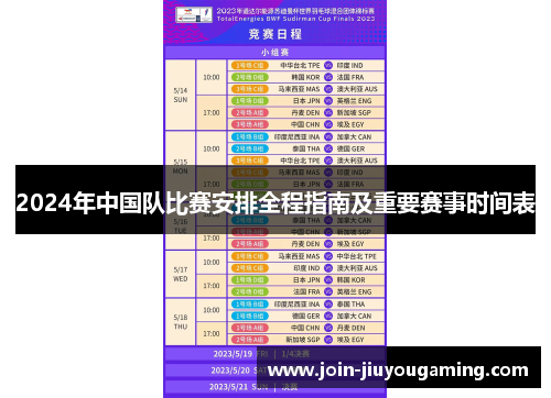 2024年中国队比赛安排全程指南及重要赛事时间表 2024年中国队比赛安排全程指南及重要赛事时间表